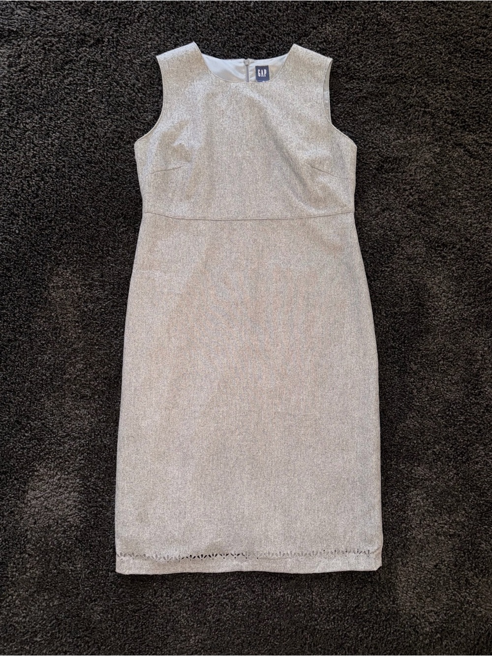 GAP Gray Wool Blend Sheath Dress Size 10 Lined Work Holiday Career Winter